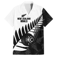 New Zealand Lawn Bowls Custom Family Matching Mermaid Dress and Hawaiian Shirt Aotearoa Silver Fern LT14 Dad's Shirt - Short Sleeve Black - Polynesian Pride