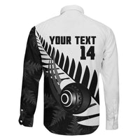 New Zealand Lawn Bowls Custom Family Matching Off The Shoulder Long Sleeve Dress and Hawaiian Shirt Aotearoa Silver Fern LT14 - Polynesian Pride