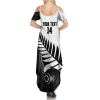 New Zealand Lawn Bowls Custom Family Matching Summer Maxi Dress and Hawaiian Shirt Aotearoa Silver Fern - Polynesian Pride