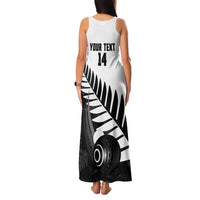 New Zealand Lawn Bowls Custom Family Matching Tank Maxi Dress and Hawaiian Shirt Aotearoa Silver Fern - Polynesian Pride