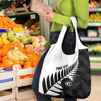 New Zealand Lawn Bowls Custom Grocery Bag Aotearoa Silver Fern - Polynesian Pride