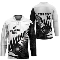 New Zealand Lawn Bowls Custom Hockey Jersey Aotearoa Silver Fern - Polynesian Pride