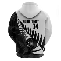 New Zealand Lawn Bowls Custom Hoodie Aotearoa Silver Fern - Polynesian Pride