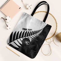 New Zealand Lawn Bowls Custom Tote Bag Aotearoa Silver Fern - Polynesian Pride