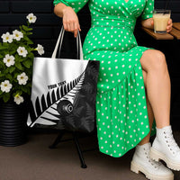 New Zealand Lawn Bowls Custom Tote Bag Aotearoa Silver Fern - Polynesian Pride