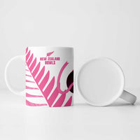 New Zealand Lawn Bowls Breast Cancer Custom Ceramic Mug Aotearoa Maori Silver Fern Pink Ribbon LT14 - Polynesian Pride