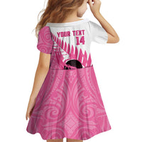 New Zealand Lawn Bowls Breast Cancer Custom Family Matching Off Shoulder Maxi Dress and Hawaiian Shirt Aotearoa Maori Silver Fern Pink Ribbon LT14 - Polynesian Pride