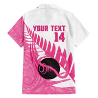 New Zealand Lawn Bowls Breast Cancer Custom Family Matching Summer Maxi Dress and Hawaiian Shirt Aotearoa Maori Silver Fern Pink Ribbon LT14 - Polynesian Pride