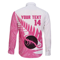 New Zealand Lawn Bowls Breast Cancer Custom Family Matching Summer Maxi Dress and Hawaiian Shirt Aotearoa Maori Silver Fern Pink Ribbon LT14 - Polynesian Pride