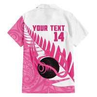 New Zealand Lawn Bowls Breast Cancer Custom Family Matching Tank Maxi Dress and Hawaiian Shirt Aotearoa Maori Silver Fern Pink Ribbon LT14 - Polynesian Pride