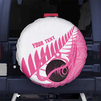 New Zealand Lawn Bowls Breast Cancer Custom Spare Tire Cover Aotearoa Maori Silver Fern Pink Ribbon LT14 No hole Pink - Polynesian Pride