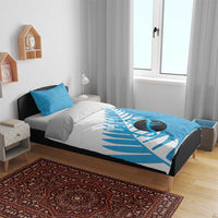 New Zealand Lawn Bowls Prostate Cancer Custom Bedding Set Aotearoa Maori Silver Fern Blue Ribbon - Polynesian Pride