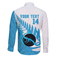 New Zealand Lawn Bowls Prostate Cancer Custom Family Matching Short Sleeve Bodycon Dress and Hawaiian Shirt Aotearoa Maori Silver Fern Blue Ribbon LT14 - Polynesian Pride