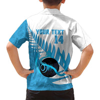 New Zealand Lawn Bowls Prostate Cancer Custom Family Matching Summer Maxi Dress and Hawaiian Shirt Aotearoa Maori Silver Fern Blue Ribbon LT14 - Polynesian Pride
