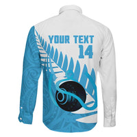 New Zealand Lawn Bowls Prostate Cancer Custom Family Matching Summer Maxi Dress and Hawaiian Shirt Aotearoa Maori Silver Fern Blue Ribbon LT14 - Polynesian Pride