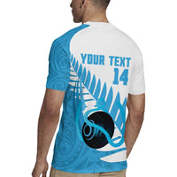 New Zealand Lawn Bowls Prostate Cancer Custom Rugby Jersey Aotearoa Maori Silver Fern Blue Ribbon - Polynesian Pride