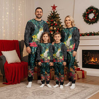 Sulphur-crested Cockatoo New Zealand Christmas Pajama Set Paua Shell Aotearoa Maori Tropical Flowers - Polynesian Pride