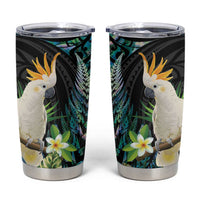 Sulphur-crested Cockatoo New Zealand Tumbler Cup Paua Shell Aotearoa Maori Tropical Flowers - Polynesian Pride