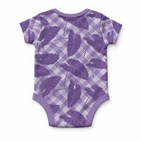 Purple Hawaii Kalo Palaka Motifs Baby Onesie Hawaiian Taro Leaves Elegant Vibes