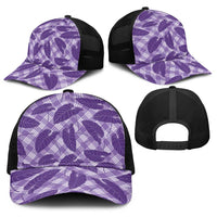 Purple Hawaii Kalo Palaka Motifs Baseball Net Cap Hawaiian Taro Leaves Elegant Vibes
