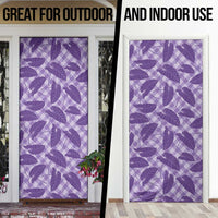 Purple Hawaii Kalo Palaka Motifs Door Cover Hawaiian Taro Leaves Elegant Vibes LT14 - Polynesian Pride