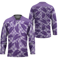 Purple Hawaii Kalo Palaka Motifs Hockey Jersey Hawaiian Taro Leaves Elegant Vibes LT14 - Polynesian Pride