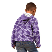 Purple Hawaii Kalo Palaka Motifs Kid Hoodie Hawaiian Taro Leaves Elegant Vibes LT14 - Polynesian Pride