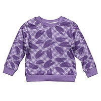 Purple Hawaii Kalo Palaka Motifs Kid Ugly Christmas Sweater Hawaiian Taro Leaves Elegant Vibes LT14 Kid Purple - Polynesian Pride