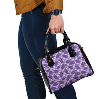 Purple Hawaii Kalo Palaka Motifs Shoulder Handbag Hawaiian Taro Leaves Elegant Vibes - Polynesian Pride