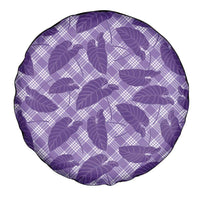 Purple Hawaii Kalo Palaka Motifs Spare Tire Cover Hawaiian Taro Leaves Elegant Vibes LT14 - Polynesian Pride