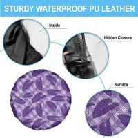 Purple Hawaii Kalo Palaka Motifs Spare Tire Cover Hawaiian Taro Leaves Elegant Vibes LT14 - Polynesian Pride
