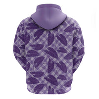 Purple Hawaii Kalo Palaka Motifs Zip Hoodie Hawaiian Taro Leaves Elegant Vibes LT14 - Polynesian Pride