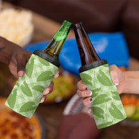 Green Hawaii Kalo Palaka Motifs 4 in 1 Can Cooler Tumbler Hawaiian Taro Leaves Elegant Vibes LT14 - Polynesian Pride