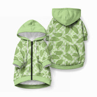 Green Hawaii Kalo Palaka Motifs Pet Hoodie Hawaiian Taro Leaves Elegant Vibes