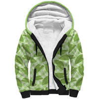 Green Hawaii Kalo Palaka Motifs Sherpa Hoodie Hawaiian Taro Leaves Elegant Vibes LT14 Unisex Green - Polynesian Pride