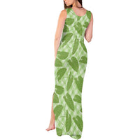Green Hawaii Kalo Palaka Motifs Tank Maxi Dress Hawaiian Taro Leaves Elegant Vibes LT14 - Polynesian Pride