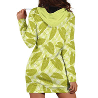 Lime Green Hawaii Kalo Palaka Motifs Hoodie Dress Hawaiian Taro Leaves Elegant Vibes LT14 - Polynesian Pride