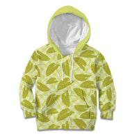Lime Green Hawaii Kalo Palaka Motifs Kid Hoodie Hawaiian Taro Leaves Elegant Vibes LT14 Hoodie Lime Green - Polynesian Pride