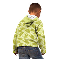 Lime Green Hawaii Kalo Palaka Motifs Kid Hoodie Hawaiian Taro Leaves Elegant Vibes LT14 - Polynesian Pride