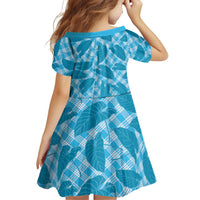 Blue Hawaii Kalo Palaka Motifs Family Matching Off Shoulder Maxi Dress and Hawaiian Shirt Hawaiian Taro Leaves Elegant Vibes LT14 - Polynesian Pride