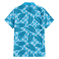 Blue Hawaii Kalo Palaka Motifs Family Matching Puletasi and Hawaiian Shirt Hawaiian Taro Leaves Elegant Vibes LT14 - Polynesian Pride