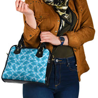 Blue Hawaii Kalo Palaka Motifs Shoulder Handbag Hawaiian Taro Leaves Elegant Vibes - Polynesian Pride