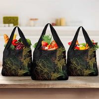 Aloha Hawaii Kalo Grocery Bag Reggae Taro Polynesian Pattern - Polynesian Pride
