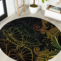 Aloha Hawaii Kalo Round Carpet Reggae Taro Polynesian Pattern - Polynesian Pride