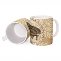 Tonga Skink Kava Bowl Ceramic Mug Vintage Tongan Ngatu Pattern