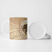 Tonga Skink Kava Bowl Ceramic Mug Vintage Tongan Ngatu Pattern