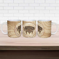 Tonga Skink Kava Bowl Ceramic Mug Vintage Tongan Ngatu Pattern