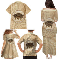 Tonga Skink Kava Bowl Family Matching Puletasi and Hawaiian Shirt Vintage Tongan Ngatu Pattern LT14 - Polynesian Pride