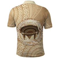 Tonga Skink Kava Bowl Polo Shirt Vintage Tongan Ngatu Pattern