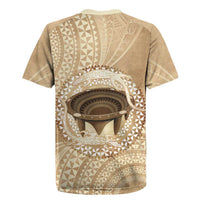 Tonga Skink Kava Bowl Rugby Jersey Vintage Tongan Ngatu Pattern